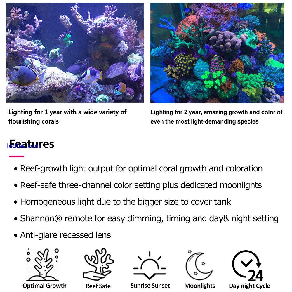 Shannon16 Marine Led Aquarium Light Full Spectrum Reef Coral Saltwater Fish Tank 5 