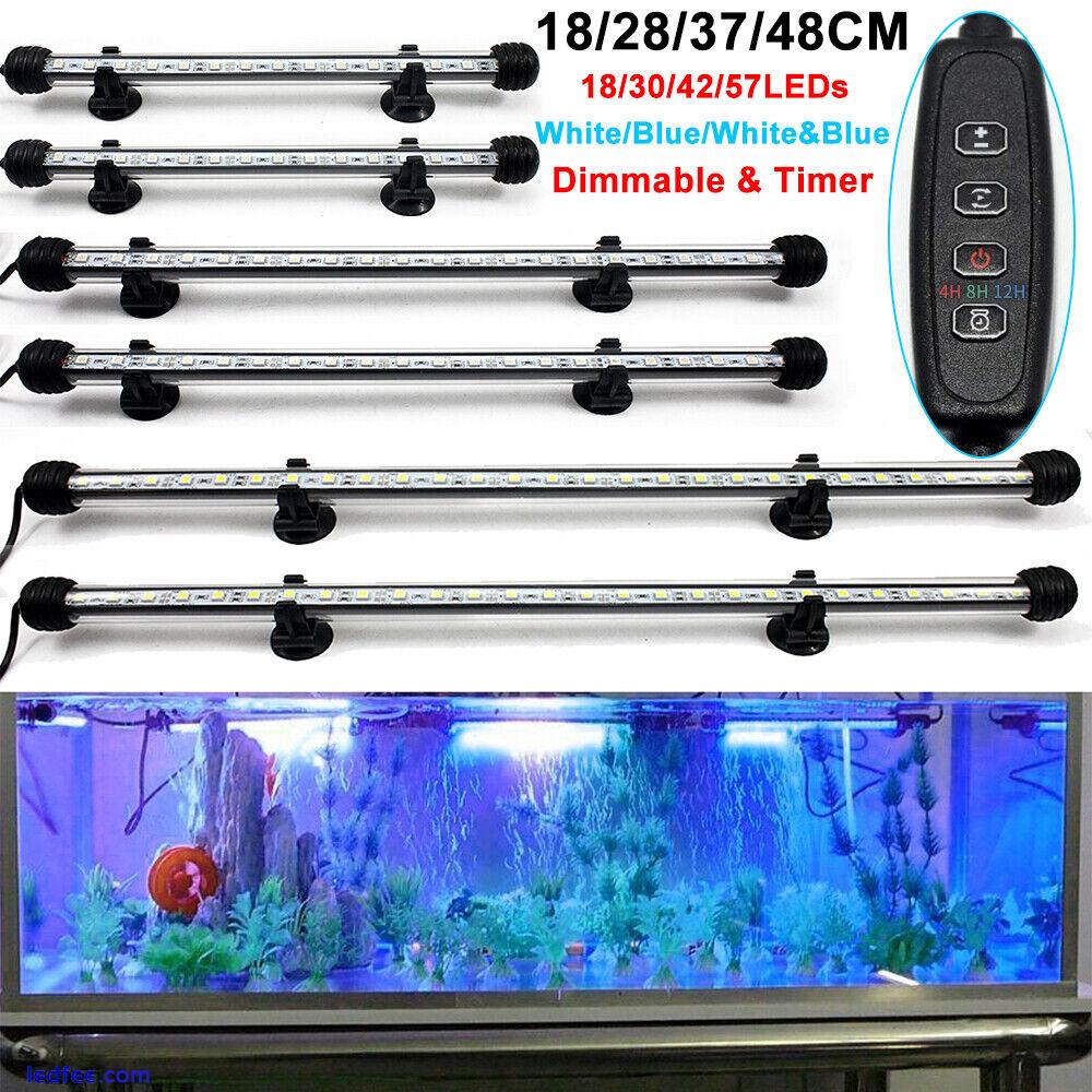 Aquarium Fish Tank Pond Dimmable LED Strip Lights Bar Lamp Submersible Lights 0 