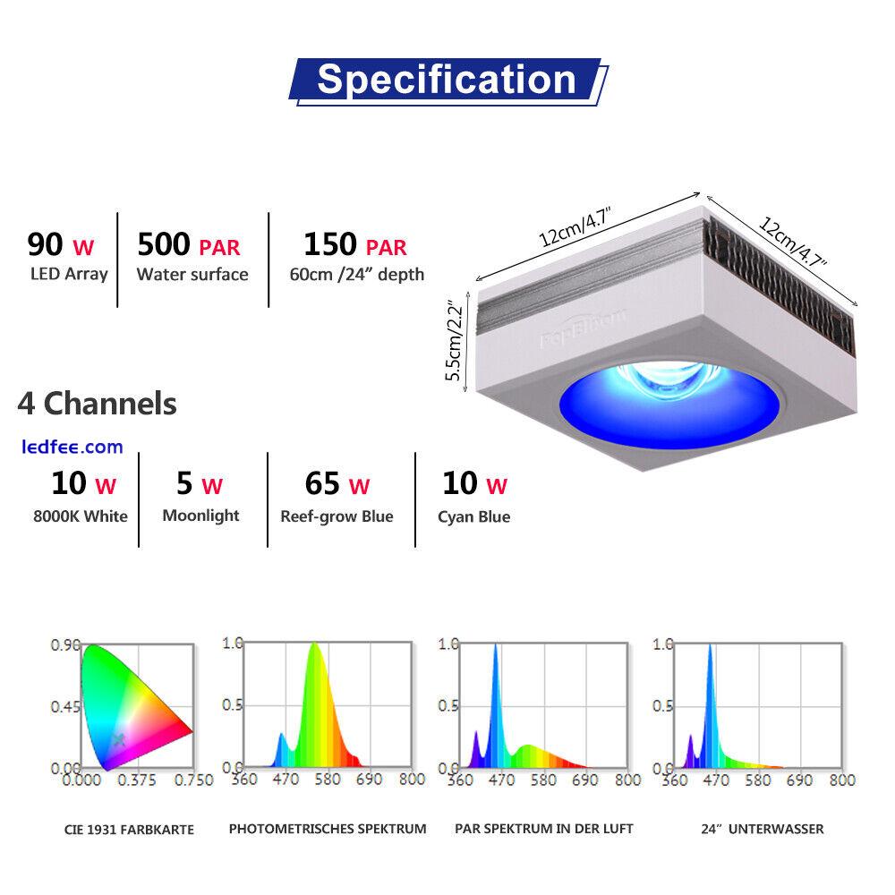 PopBloom RL90 WiFi Marine LED Aquarium Lighting for Reef Coral Fish Tank Light 4 