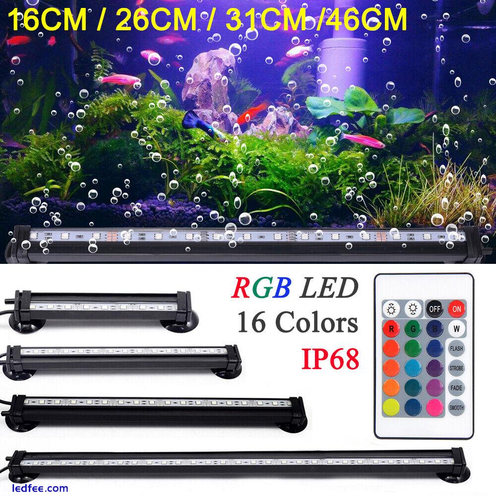 Aquarium Fish Tank LED Strip Lights Bar Lamp 5050 RGB Submersible Lights UK Plug 0 