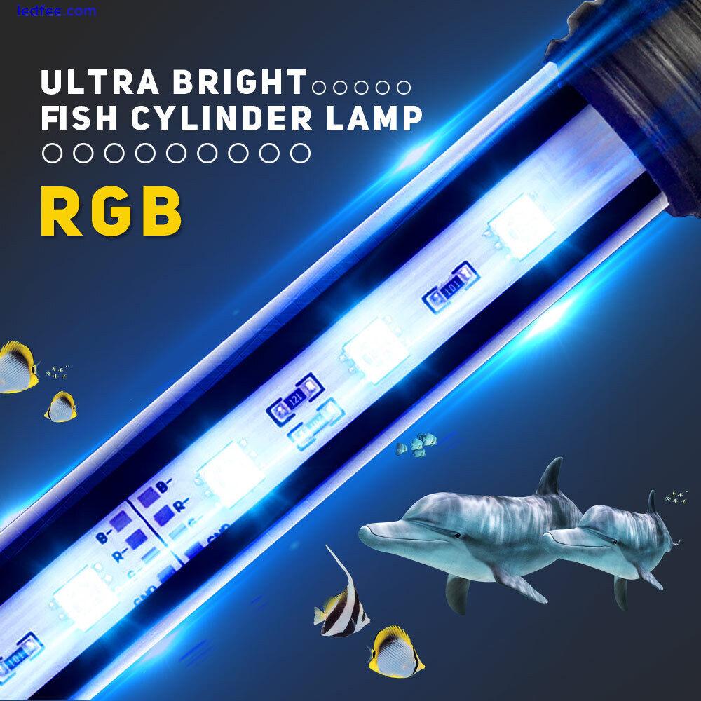 LED RGB Aquarium Light Remote Control Dimmable Waterproof Tank Lamp US Fish  5 