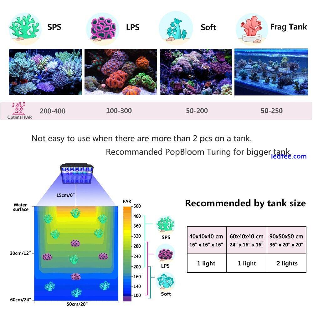 PopBloom Marine Led Aquarium Light Full Spectrum for 40cm-60cm Coral Reef Tank 2 