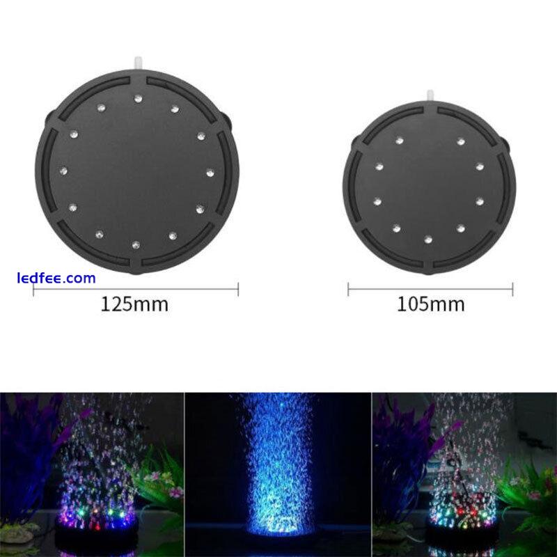 Aquarium Underwater LED Light Air Bubble Stone Colorful For Fish Tank Round L- y 4 