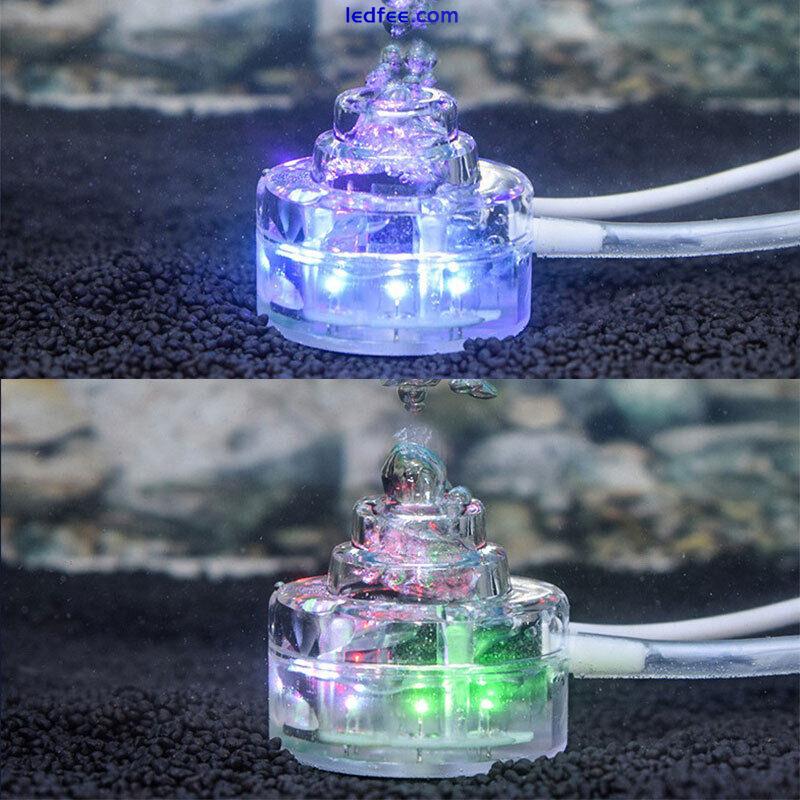 Aquarium Underwater LED Light Air Bubble Stone Colorful For Fish Tank Round L- y 5 