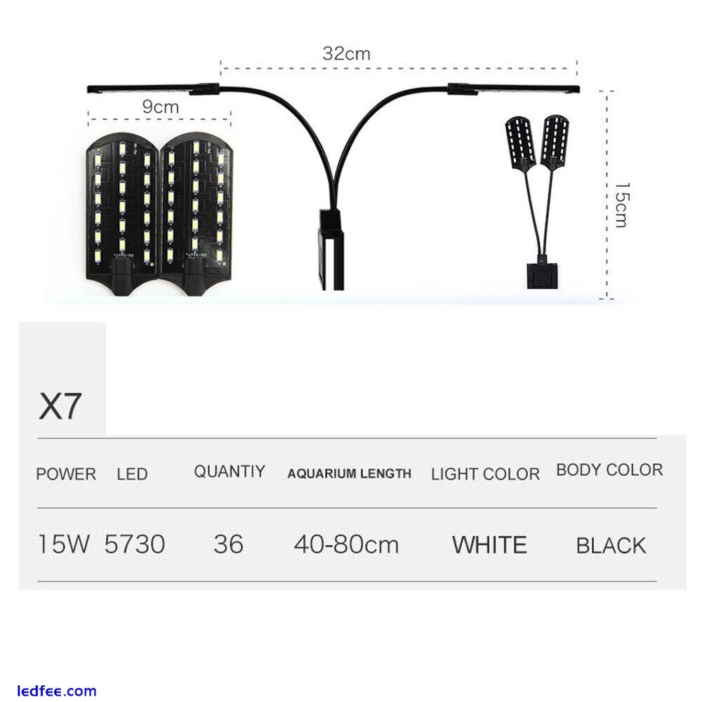 Aquarium Light LED Lighting Clip on Fish Tank Mini White Plant Grow Lamp W/ Plug 1 