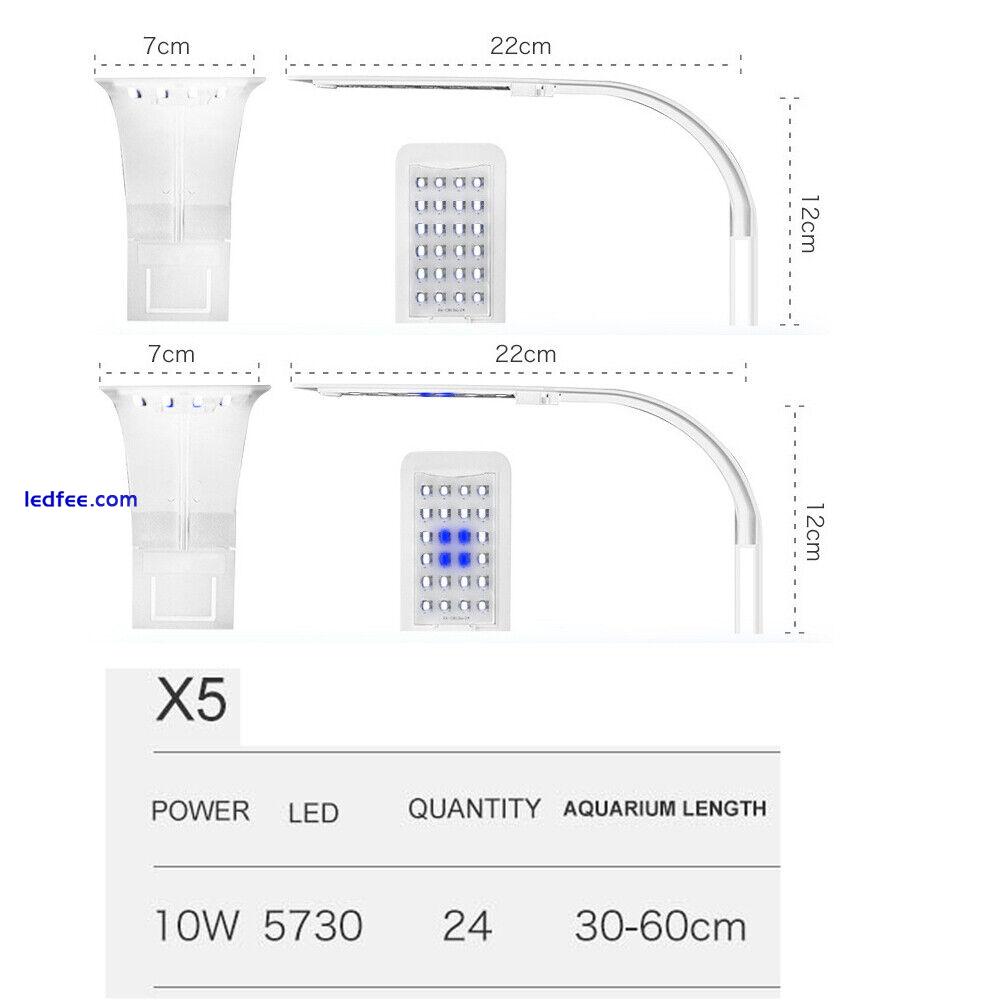 Aquarium Light LED Lighting Clip on Fish Tank Mini White Plant Grow Lamp W/ Plug 0 