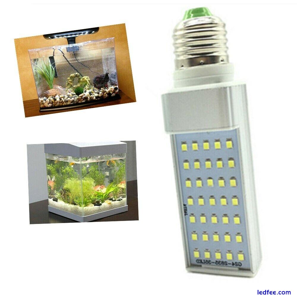 E27 7W LED White Light Bulbs Aquarium Coral Plant Grow Fish Tank Lamp 2 