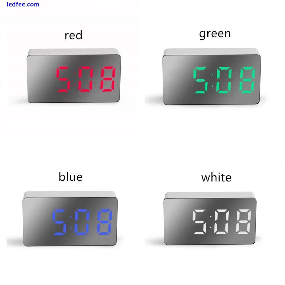 USB Led Light Display Time LED Display Digital Alarm Clock Mirror Clock Snooze 1 