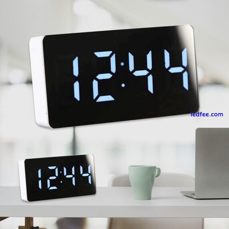 LED Car Alarm Clock Battery Operated Clock Adjustable Cordless Small Clocks 5 