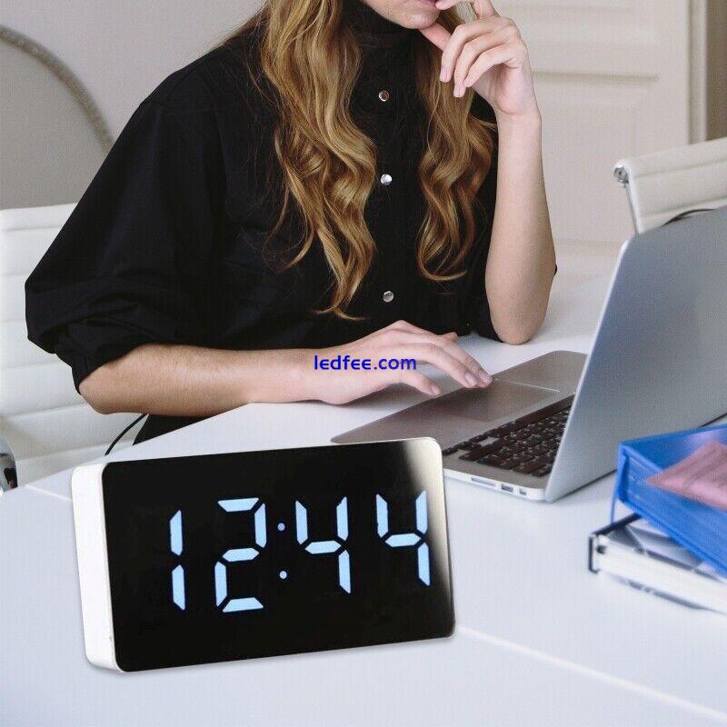 LED Car Alarm Clock Battery Operated Clock Adjustable Cordless Small Clocks 2 