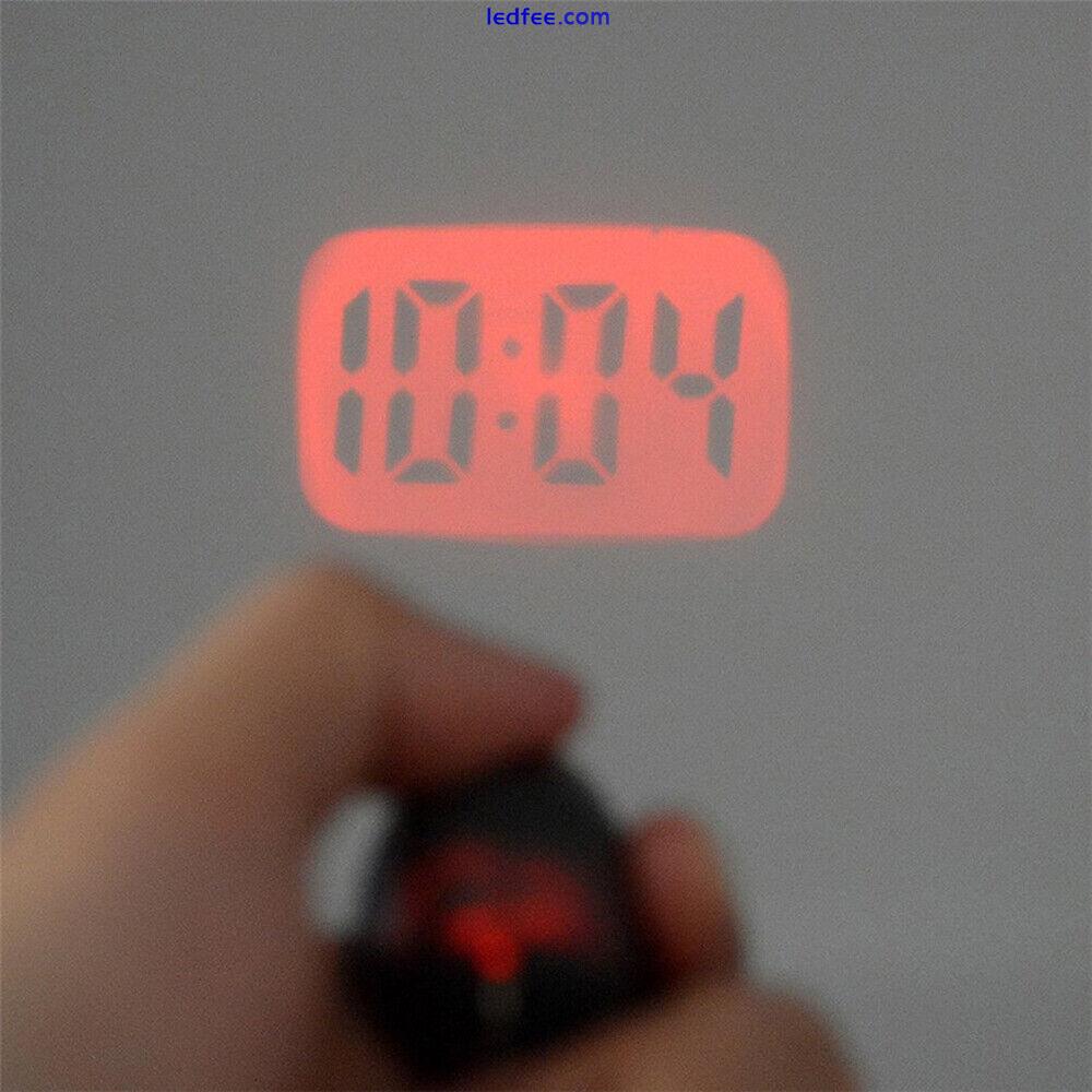 Mini LED Digital Projection Alarm Clock Desktop Time Projector Emergency Light 5 