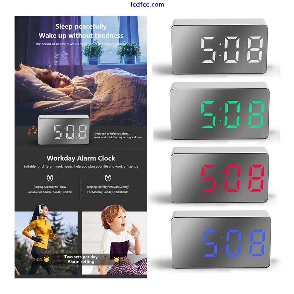 USB Cable Clock Alarm Clock Car Clock Home Decoration LED Mirror Clock 2 