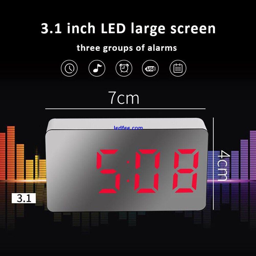 USB Cable Clock Alarm Clock Car Clock Home Decoration LED Mirror Clock 0 