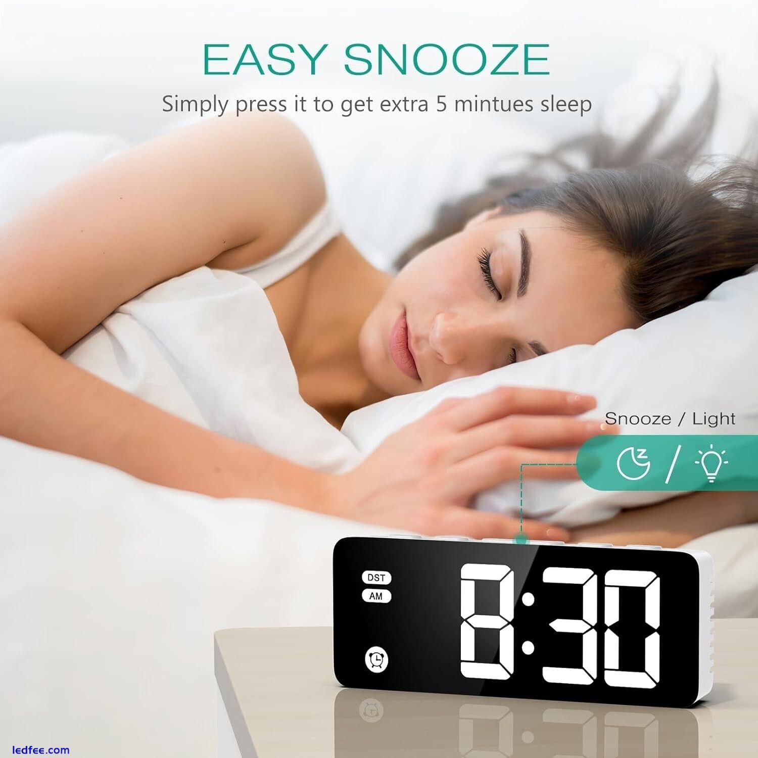 ORIA Digital Alarm Clock Electric LED Display Clocks Bedside Bedroom Desk Alarms 0 