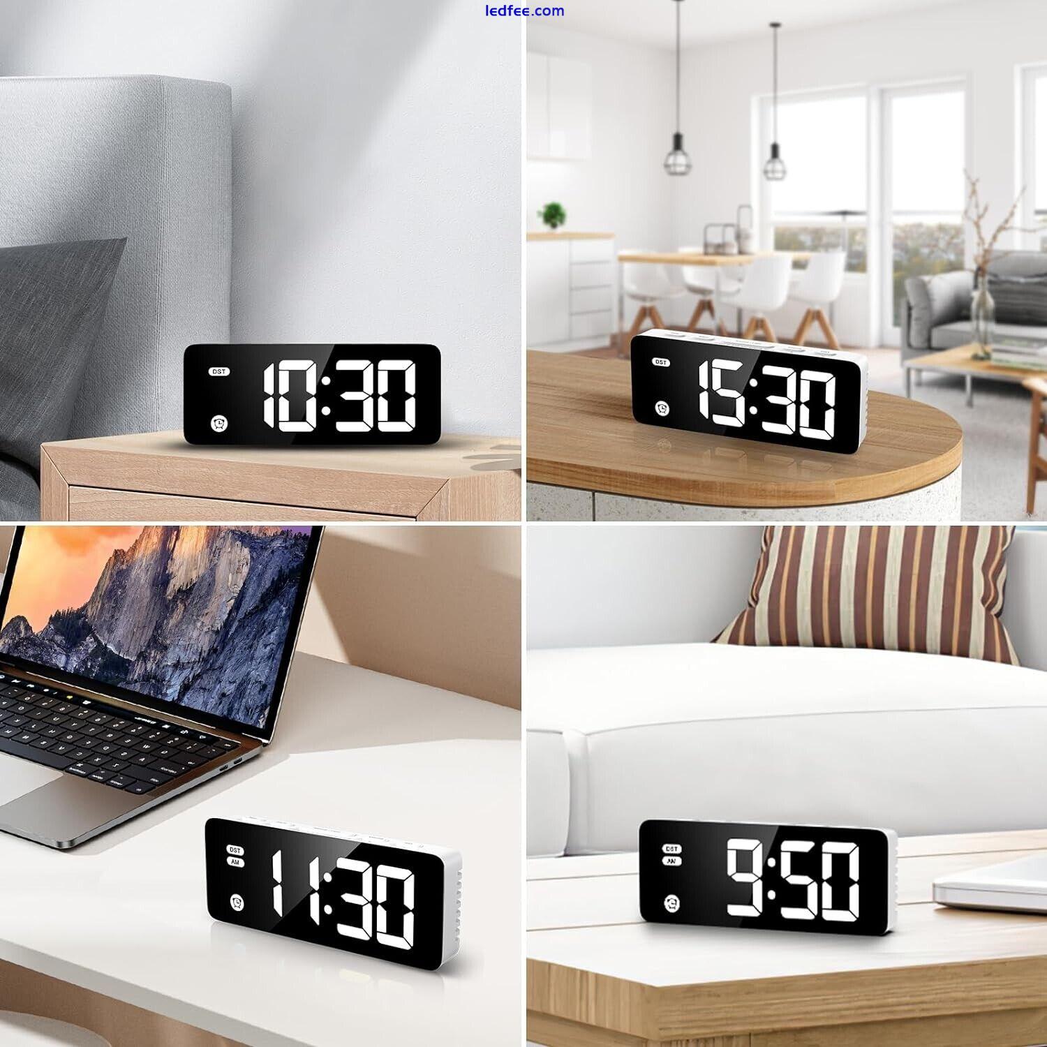 ORIA Digital Alarm Clock Electric LED Display Clocks Bedside Bedroom Desk Alarms 5 