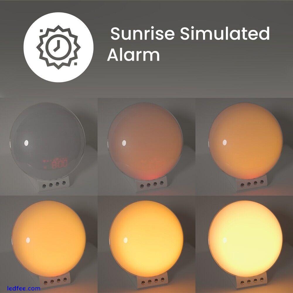 Smart Sunrise Alarm Clock 2in1 Wireless Charge RGBIC Sound Effects Ambient Lamp 2 