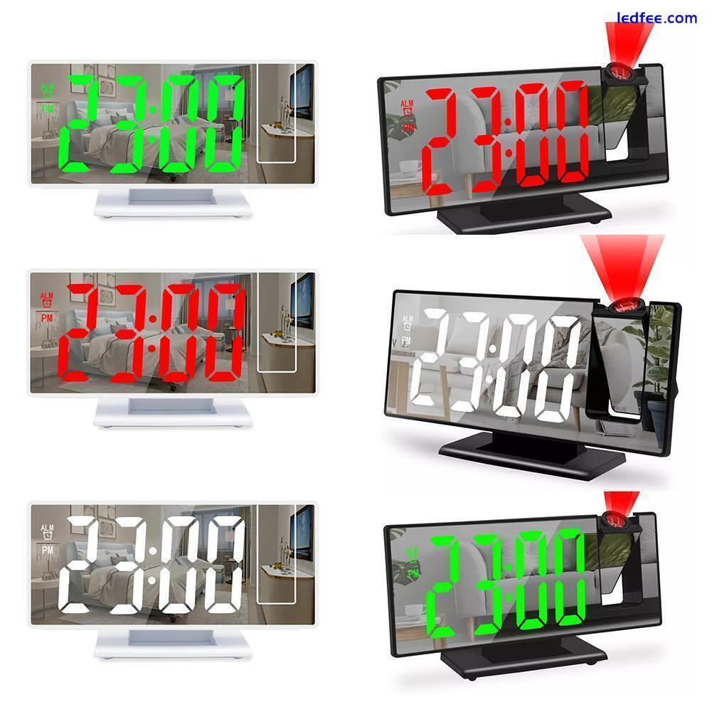 LED Digital Projector Projection Snooze Dual Alarm Radio Clock USB Timer FM Z9C9 0 