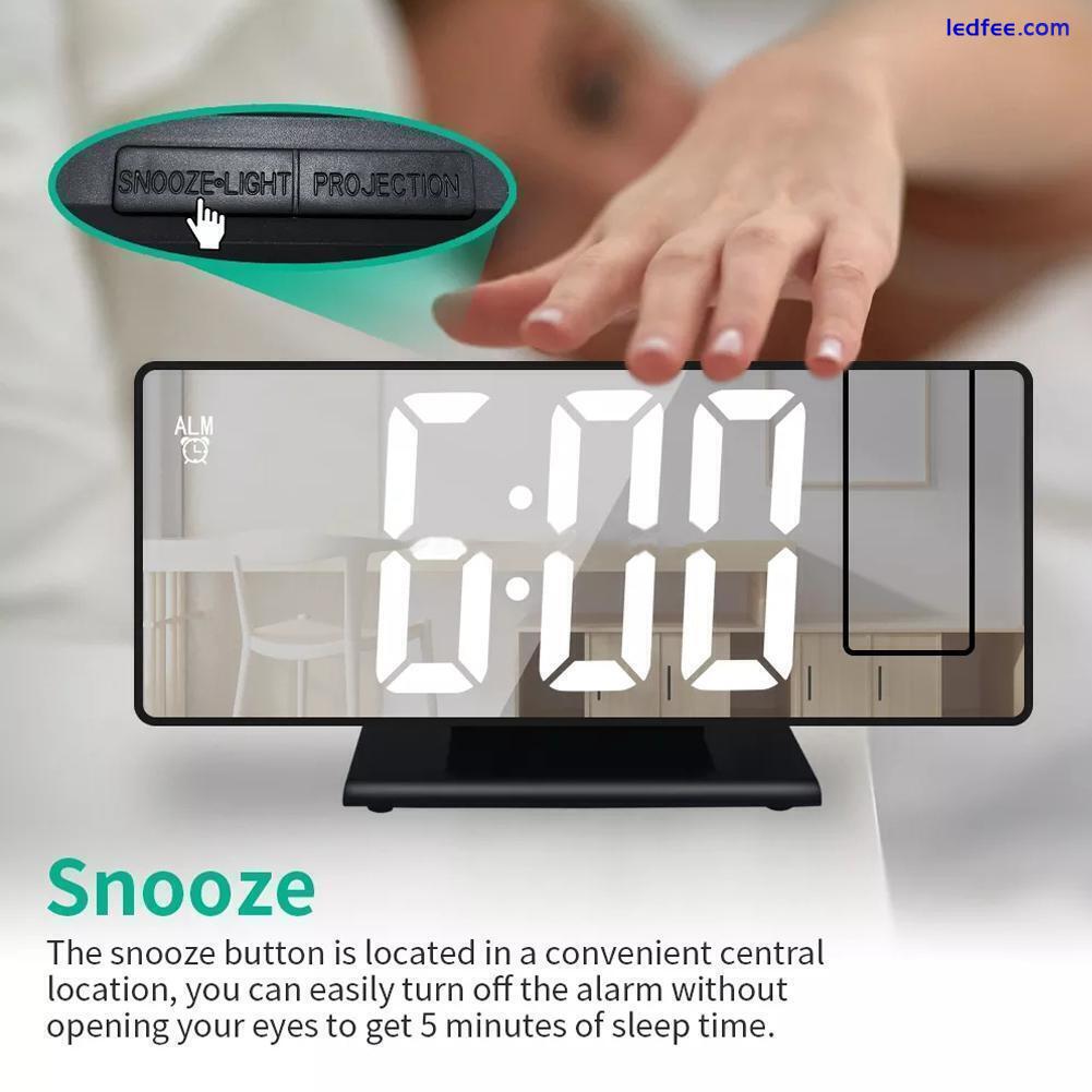 LED Digital Projector Projection Snooze Dual Alarm Radio Clock USB Timer FM Z9C9 3 