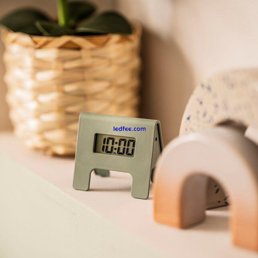 LCD Digital Alarm Clock Night Light Bedside Travel Easy Read Kitchen Timer Green 1 