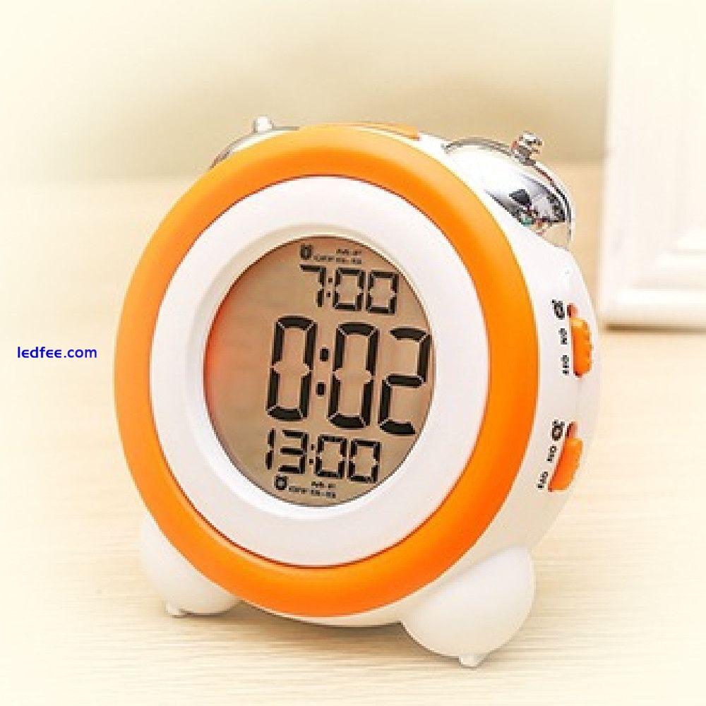 Heavy Sleepers Loud Alarm Clock Silent LED Alarm Clock Stereo Backlight Simple 4 