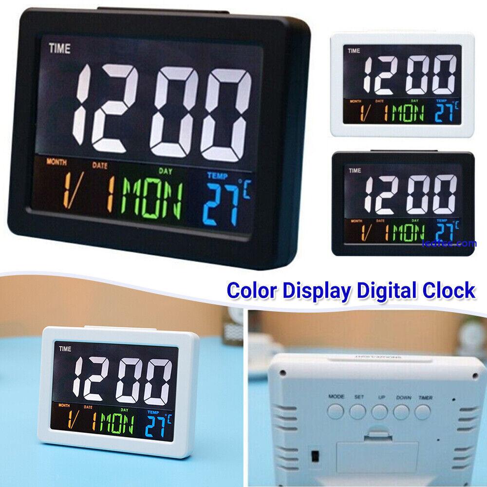 Digital Home Large Big Jumbo LED Wall Desk Clock With Calendar Temperature Clock 0 