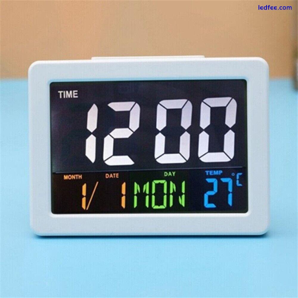 Digital Home Large Big Jumbo LED Wall Desk Clock With Calendar Temperature Clock 5 