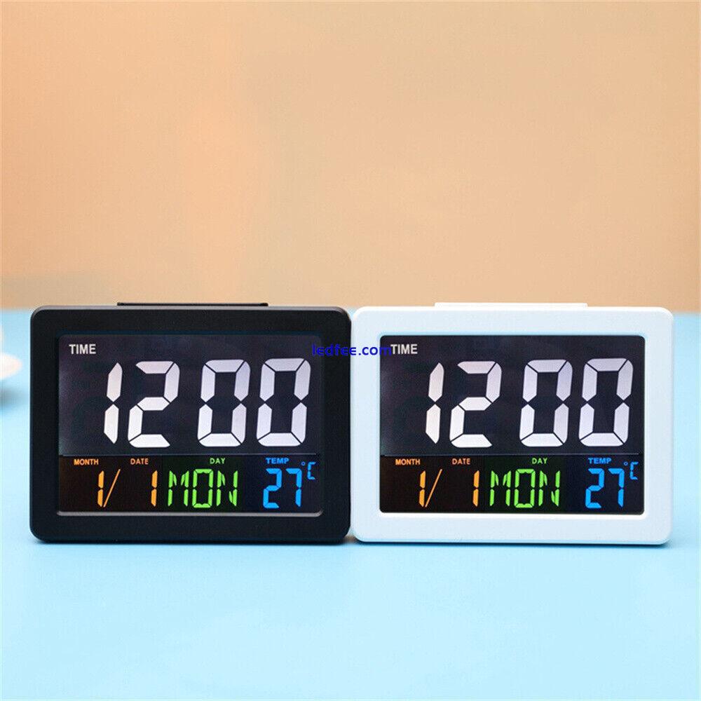 Digital Home Large Big Jumbo LED Wall Desk Clock With Calendar Temperature Clock 4 