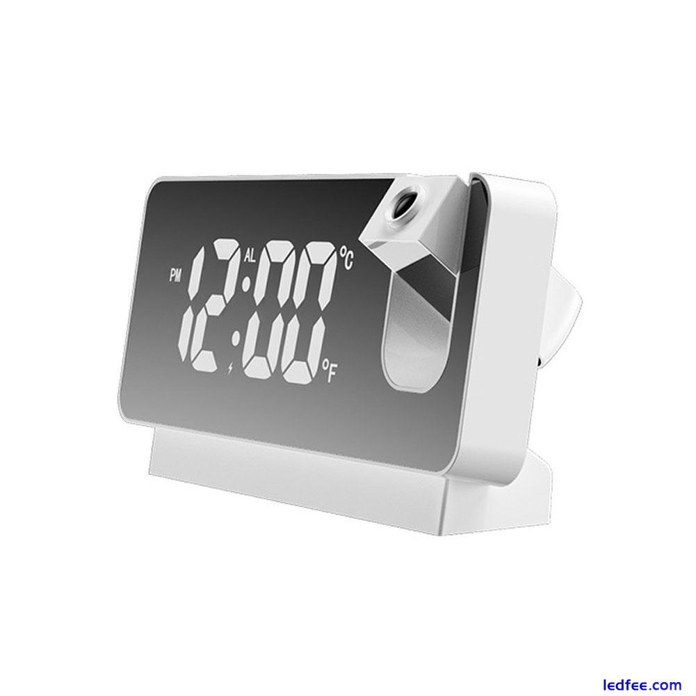 Projection Alarm Clock LED Mirror Screen w/ Time Date A Temperature 2024 N8X5 4 