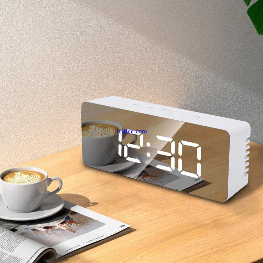 Contemporary LED Alarm Clock with USB Charging and Customizable Snooze 3 