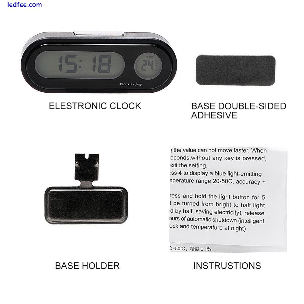 Car Electronic Clock Luminous Thermometer LED Digital Display Dashboard Clock 3 