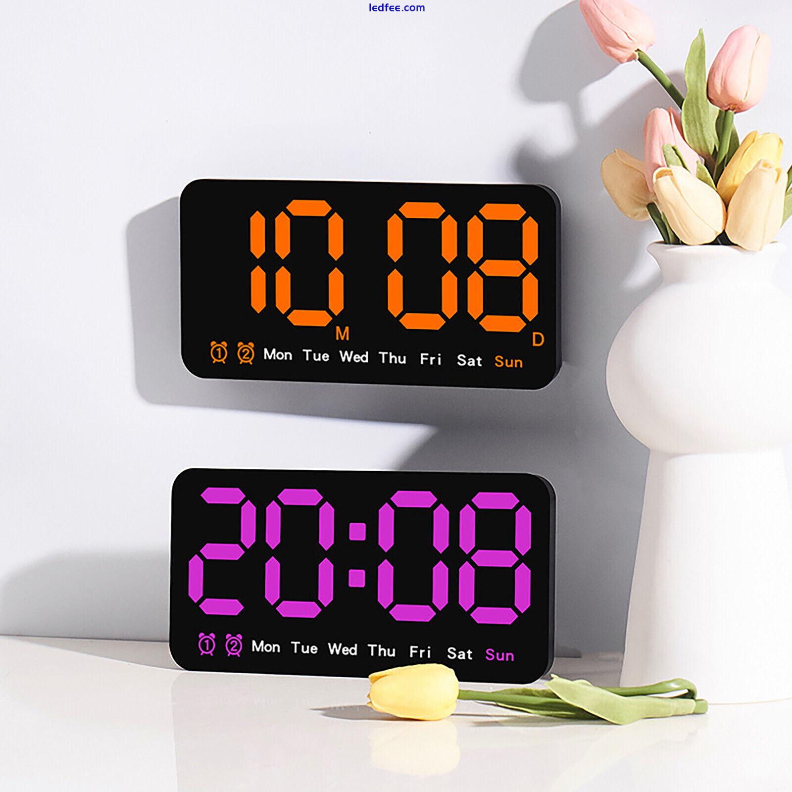 LED Digital Alarm Clock Temperature Date Wall Clock Desktop Electronic Clock 0 