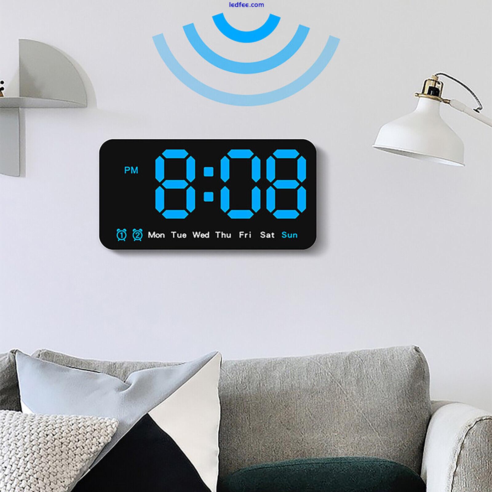 LED Digital Alarm Clock Temperature Date Wall Clock Desktop Electronic Clock 2 