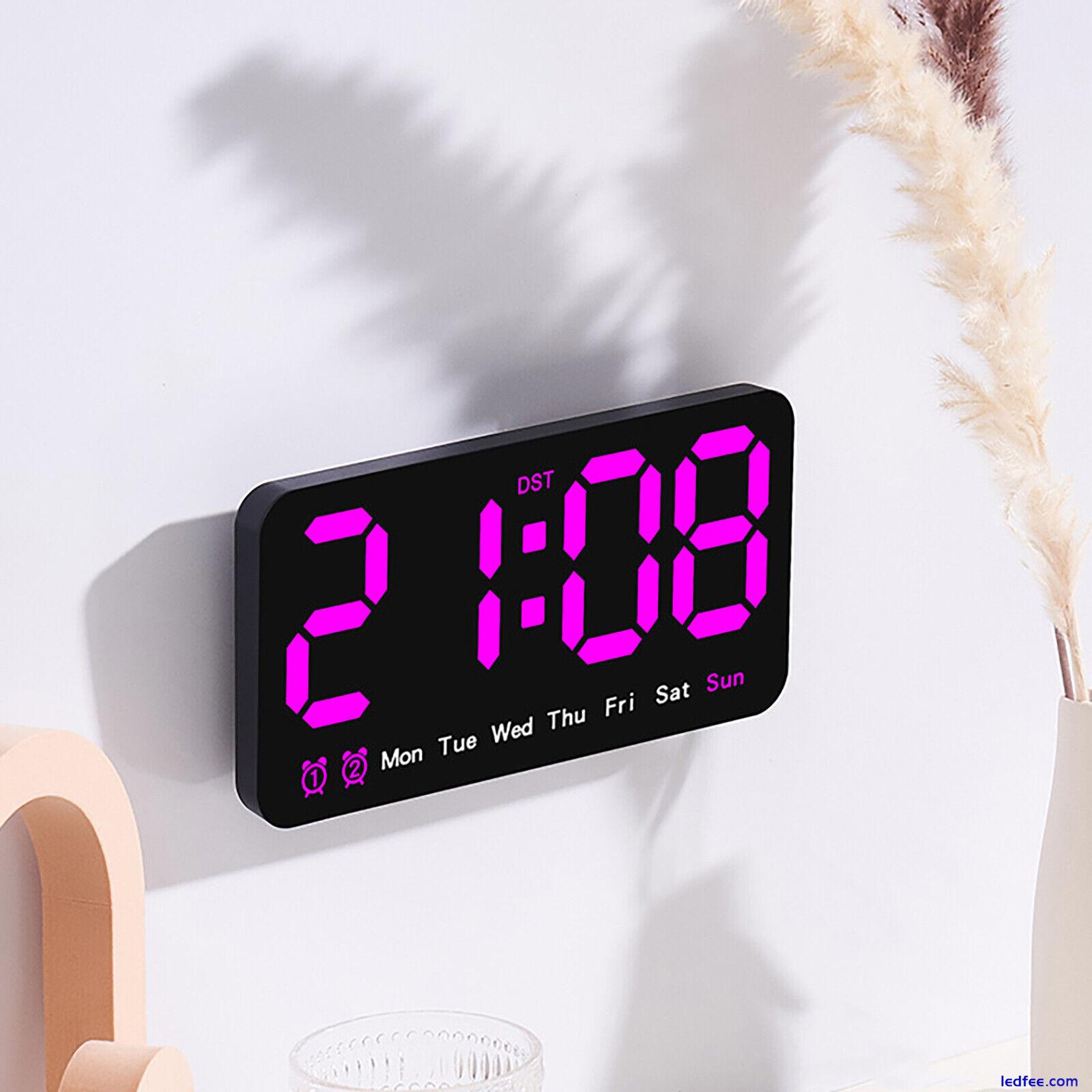 LED Digital Alarm Clock Temperature Date Wall Clock Desktop Electronic Clock 5 