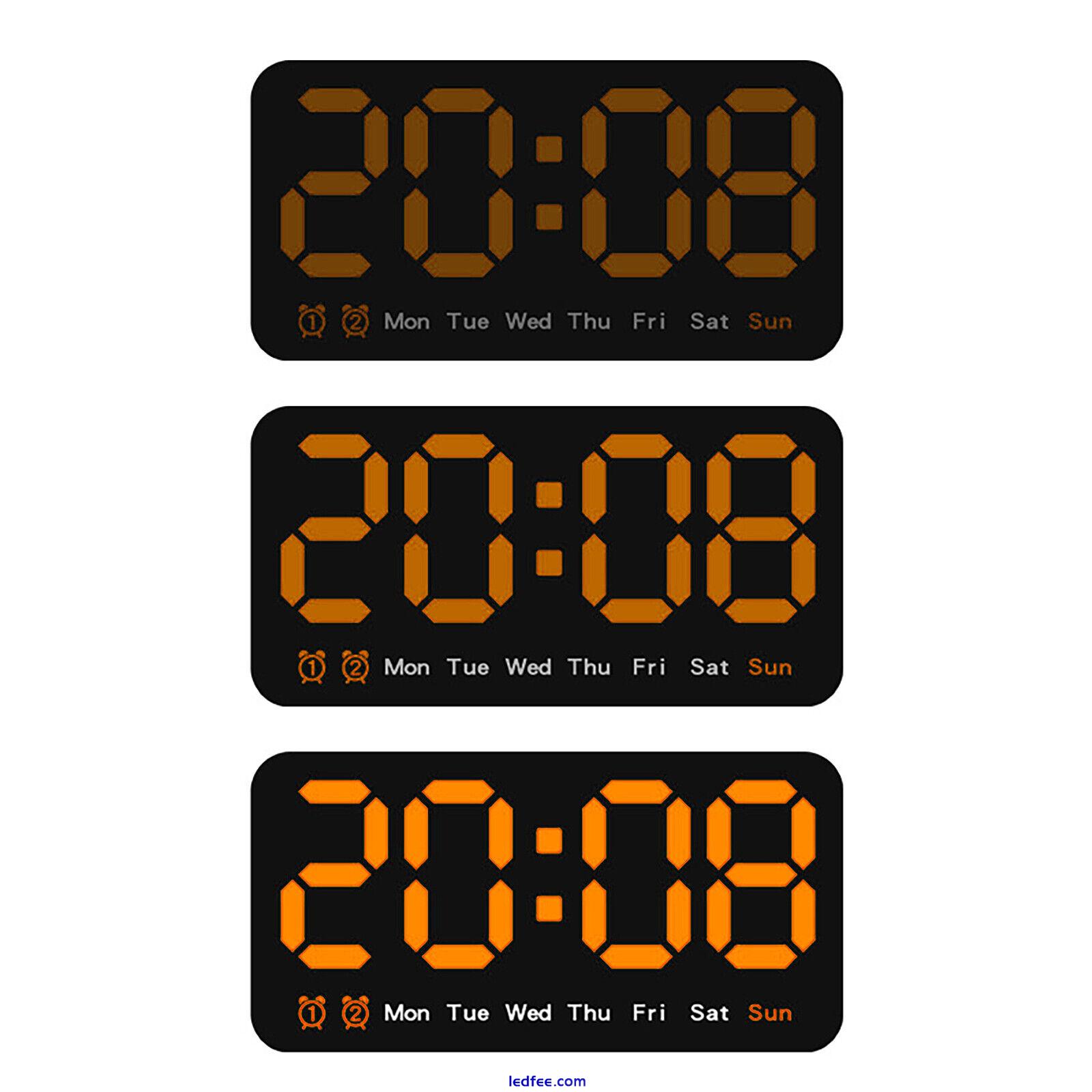 LED Digital Alarm Clock Temperature Date Wall Clock Desktop Electronic Clock 4 