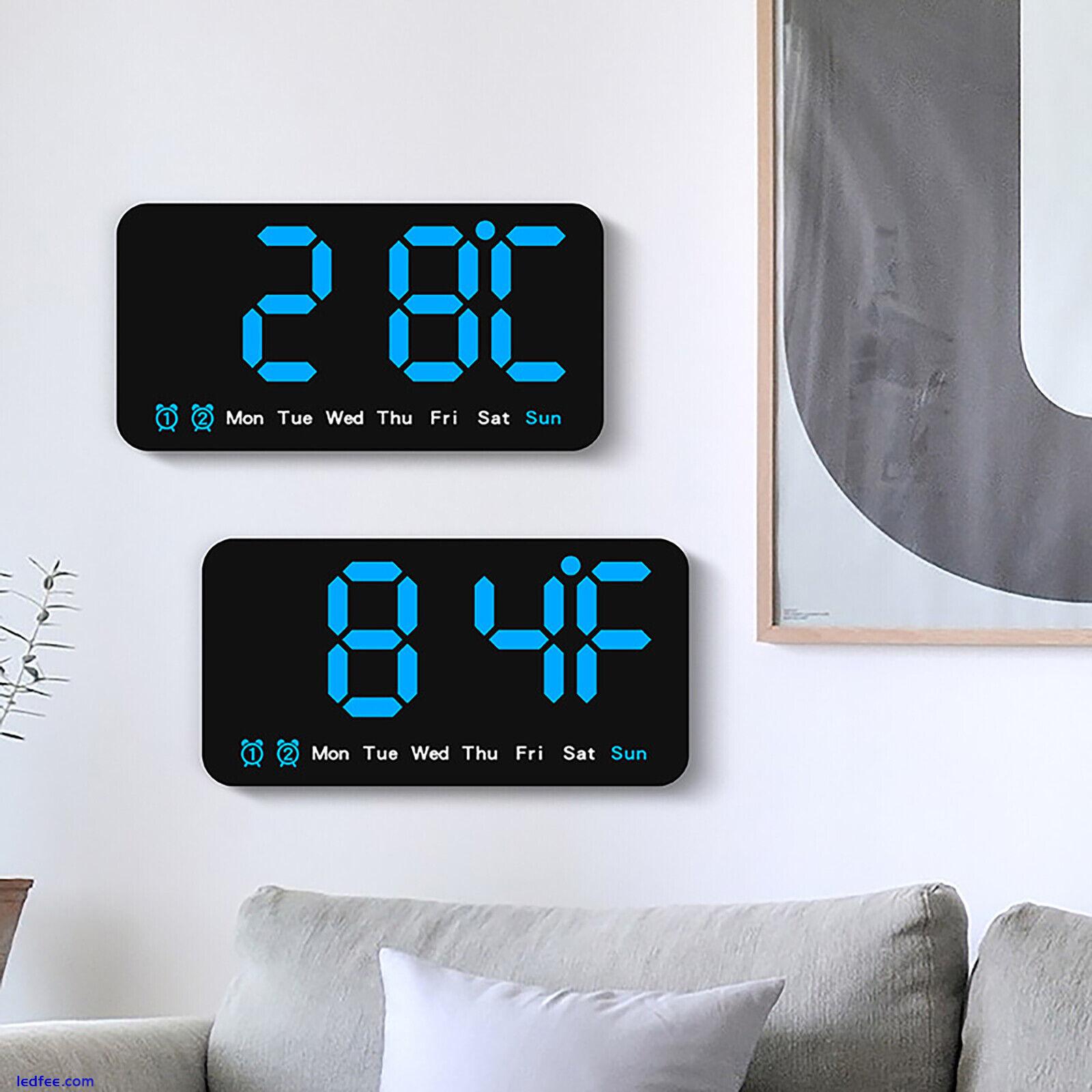 LED Digital Alarm Clock Temperature Date Wall Clock Desktop Electronic Clock 3 