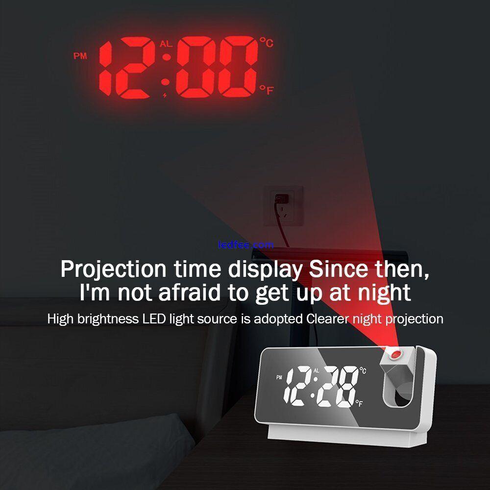 LED projection alarm clock radio digital alarm clock with USB clock table clock 4 