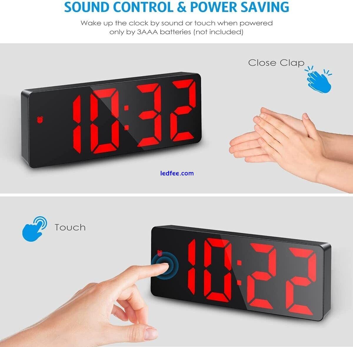 Criacr Digital Alarm Clock, Alarm Clocks Bedside Mains Powered, Large LED Tempe 4 