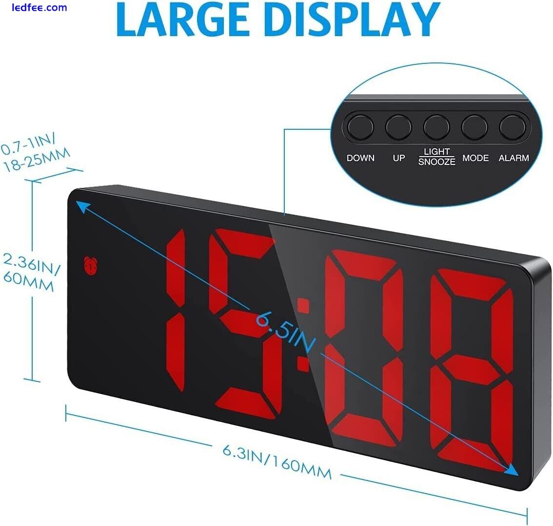 Criacr Digital Alarm Clock, Alarm Clocks Bedside Mains Powered, Large LED Tempe 0 