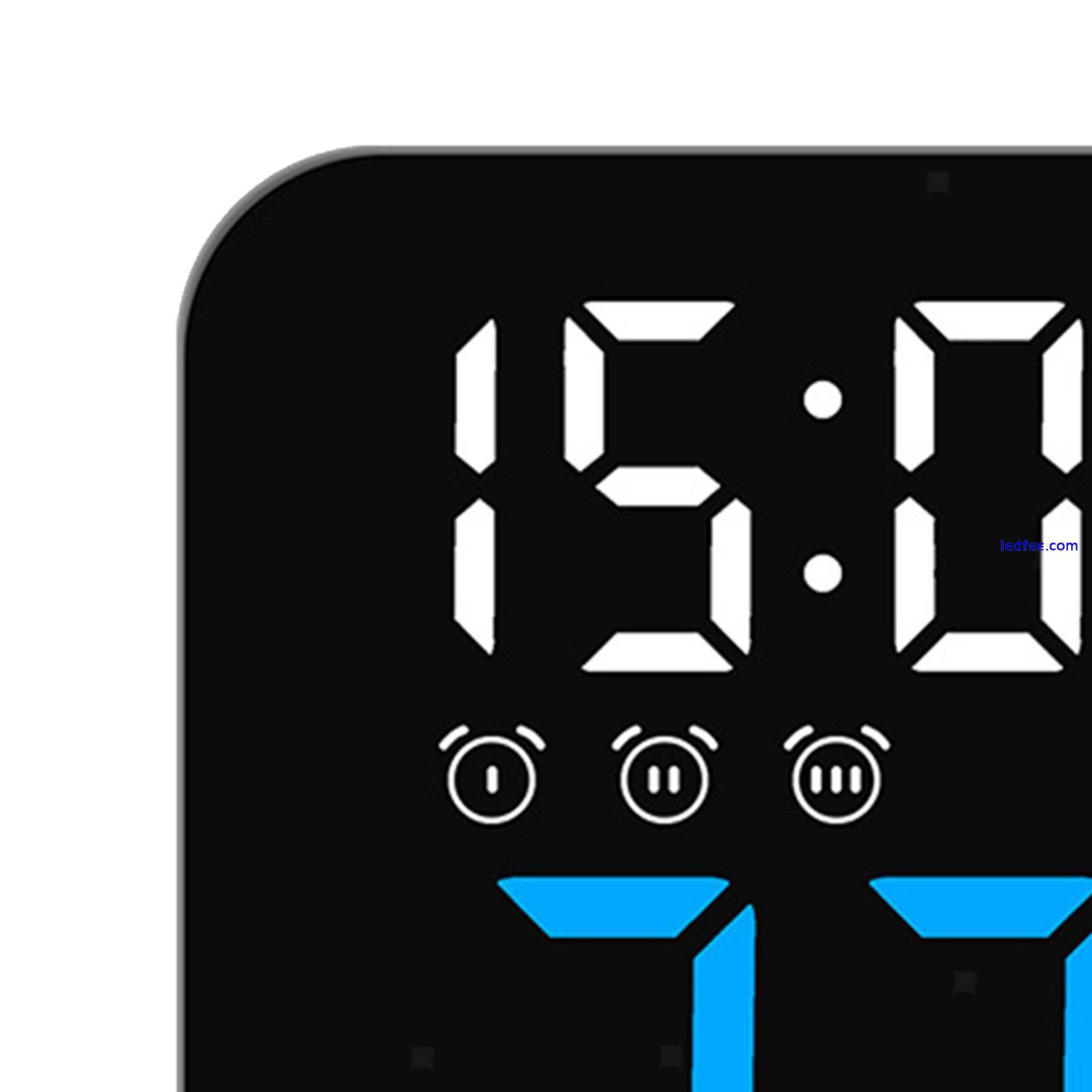 Digital Alarm Clock Bedroom Mute LED Clock Wall for Bedroom Blue 0 