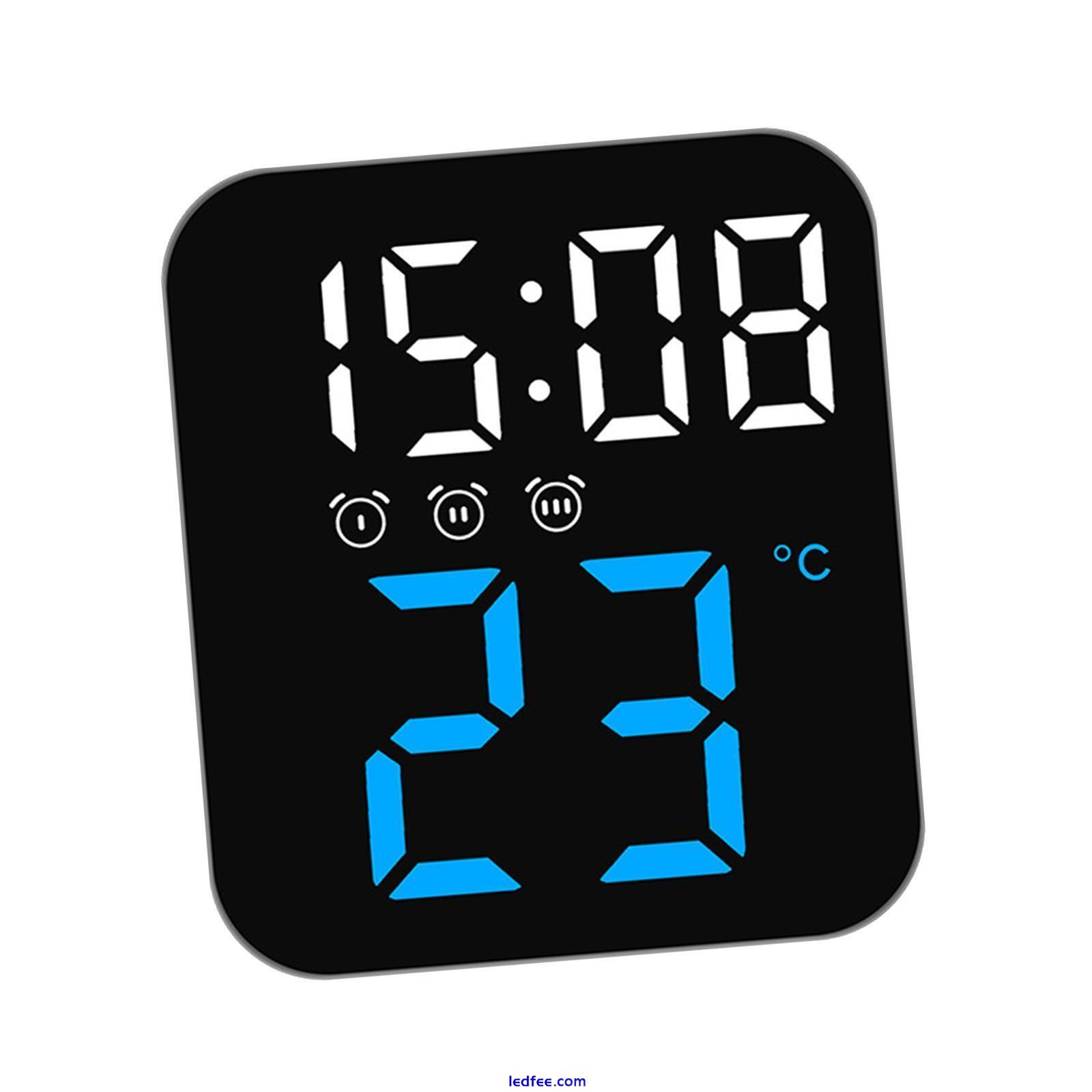 Digital Alarm Clock Bedroom Mute LED Clock Wall for Bedroom Blue 2 