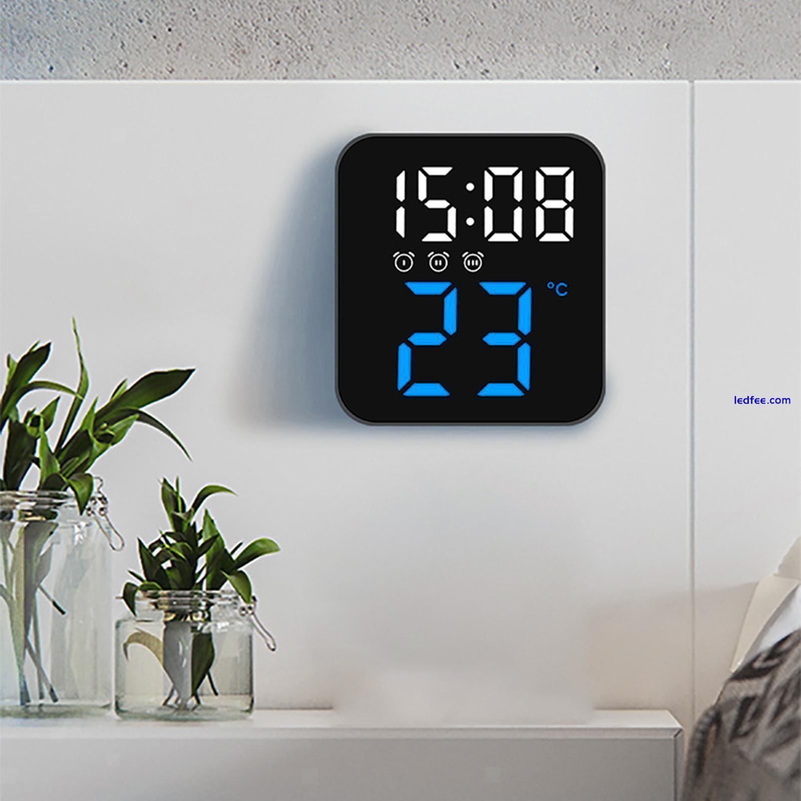 Digital Alarm Clock Bedroom Mute LED Clock Wall for Bedroom Blue 1 