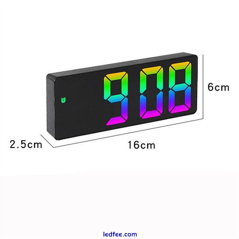 Electronic Clock Alarm Clock LED Digital Large Number Clock Colorful Light 2 