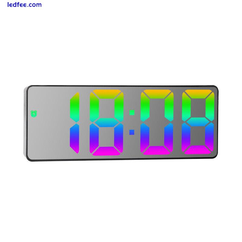 Electronic Clock Alarm Clock LED Digital Large Number Clock Colorful Light 5 