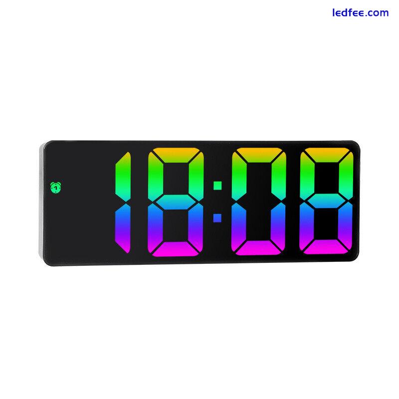 Electronic Clock Alarm Clock LED Digital Large Number Clock Colorful Light 0 