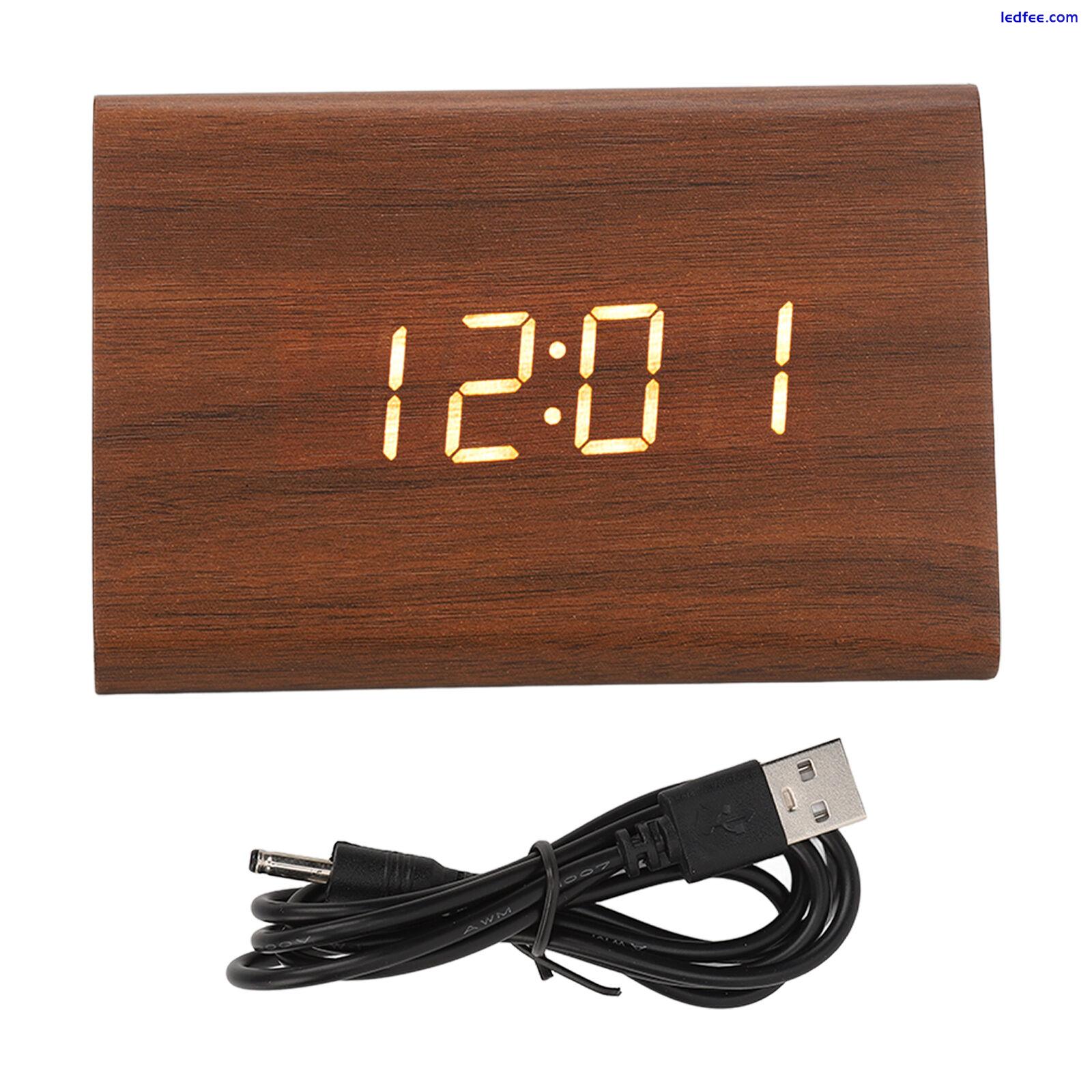 Wood Digital Alarm Clock Triangle Modern Simple Design Wooden LED Clock WAS 3 