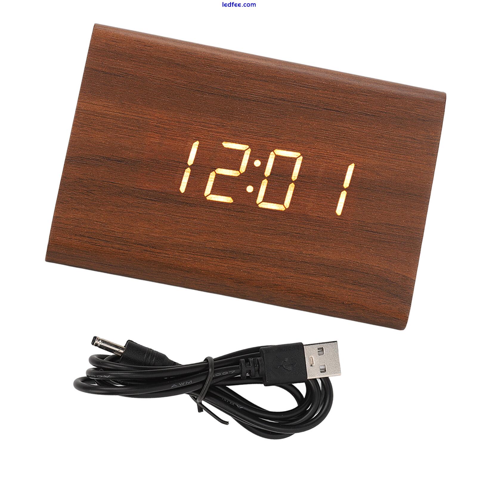 Wood Digital Alarm Clock Triangle Modern Simple Design Wooden LED Clock WAS 1 