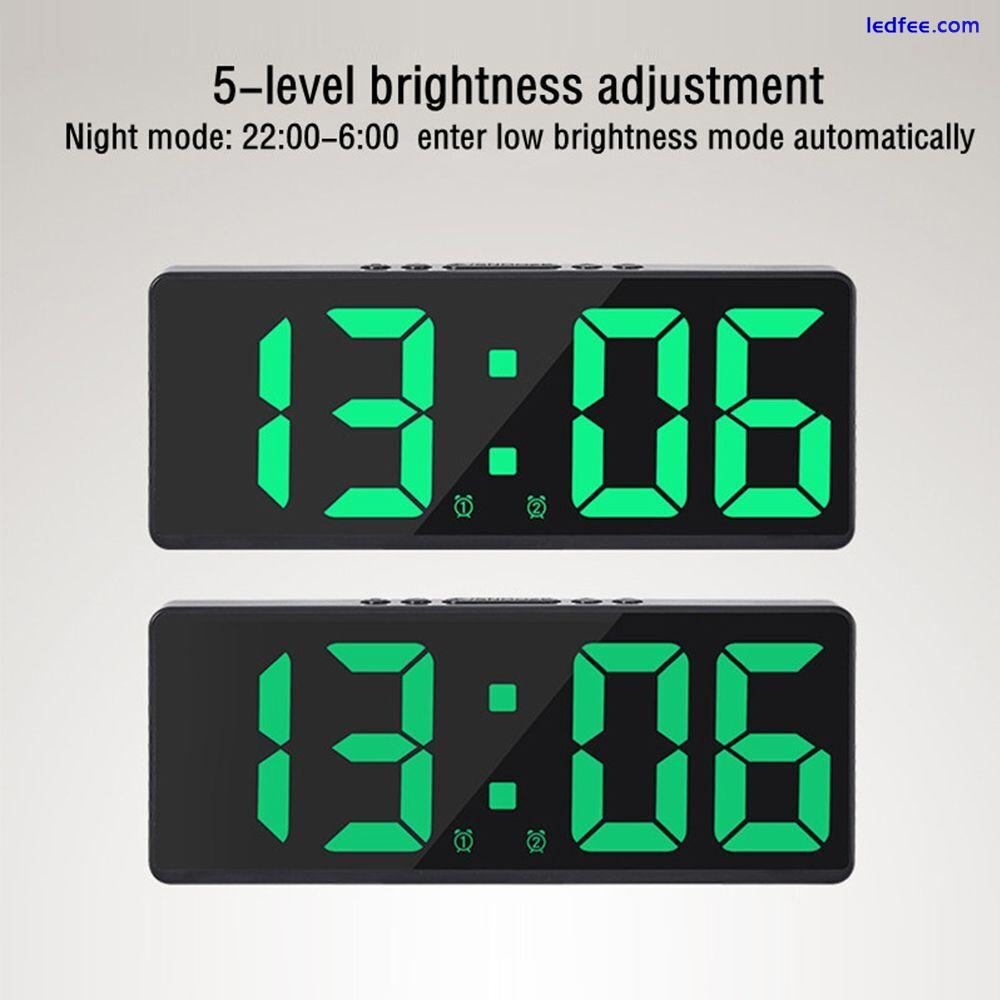 Temperature Calendar Large Number Alarm Clock LED Digital Electronic Clock 4 