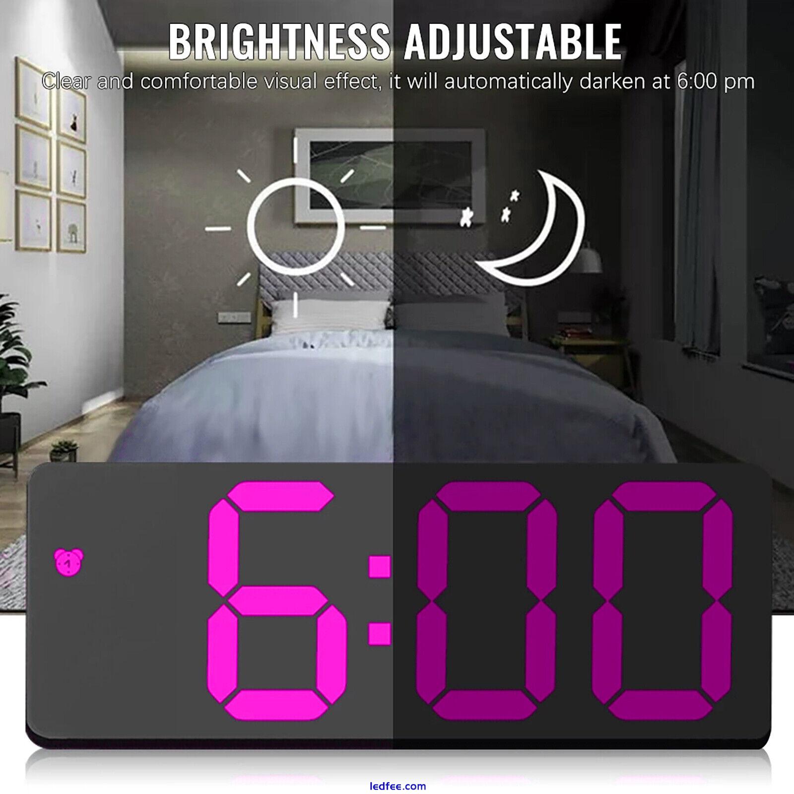 LED Electric Digital Alarm Clock Desktop Clocks Home Bedside Clock 4 