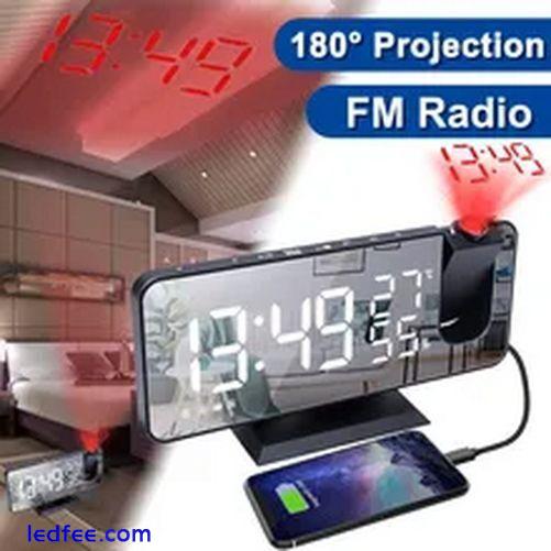 LED Digital Projection Alarm Clock Electronic Alarm Clock with Projection FM Rad 0 