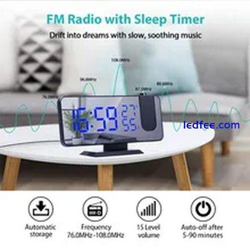 LED Digital Projection Alarm Clock Electronic Alarm Clock with Projection FM Rad 4 